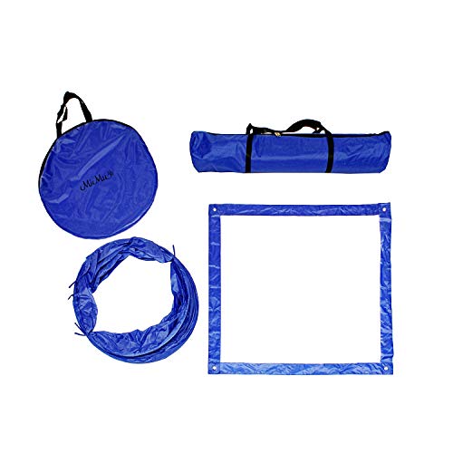 MiMu Dog Agility Training Equipment Kit with 5-Foot Full Length Dog Agility Tunnel, 8 Weave Poles, 1 Dog Agility Jump - Thumbnail 6