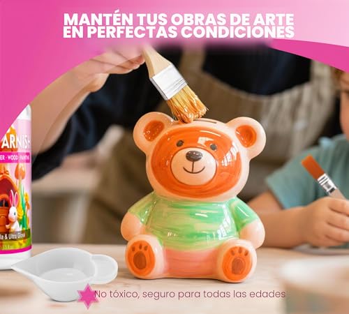Miniatura 5 de 200ml Barniz Para Arcilla Secado Al Aire Barniz Glaze Impermeable Resistente A Rayones, Barniz De Arcilla Seca Al Aire - Compatible Con Pintura Acrílica, Alfarería, Cerámica, Madera Y Yeso
