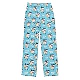 Yuiboo Surfing Sharks Blue Lounge Pajama Pants Loose-fit Sleepwear PJs Indoor With 2 Pockets 6-8Y