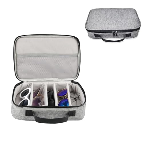 Image of Adjustable Slot Glasses Holder Portable Sunglasses Organizer Cases Eyeglasses Storage Bag for with Cleaning Cloth
