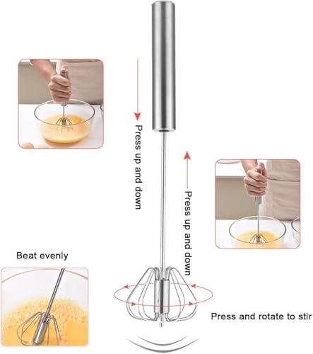 Image of Hand Blender - 9 Inch Stainless Steel Automatic Hand Blender for Kitchen | Lassi & Butter Milk Maker | Egg Beater & Mixer for Juices, Shakes, Coffee Froth, Everyday Cooking (Silver)