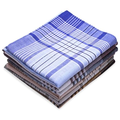 NiceLand Lot de 6 mouchoirs en tissu pour homme - En coton - Mouchoirs traditionnels pour hommes (40 x 40 cm), Colorful, M