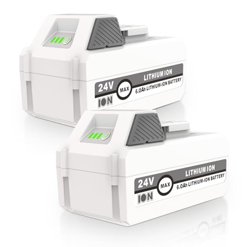 2Pack 6.0Ah 24V Lithium Ion Battery for Snow Joe & Sun Joe 24-Volt Battery
