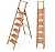 WOA WOA 6 Step Ladder, Folding Ladder with Handrails for High Ceilings, Indoor Tall Ladders with Wide Pedals, Lightweight Aluminum Stepladder for Home 300lbs - Wood Grain