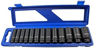 US Pro 13pc 1/2" Dr 12 Sided Metric Deep Impact Socket Set Sockets 1683
