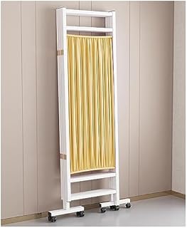 3 paneles médicos sobre ruedas, plegables, separación temporal, valla de pared para clínica, sala de exámenes, color amarillo, 150 cm de ancho