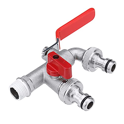 Conector de depósito de combustible de 1000 L, adaptador de grifo de agua de jardín, conector de grifo doble de 1000 L, grifo de tanque de agua, accesorio de manguera de jardín para un riego eficiente