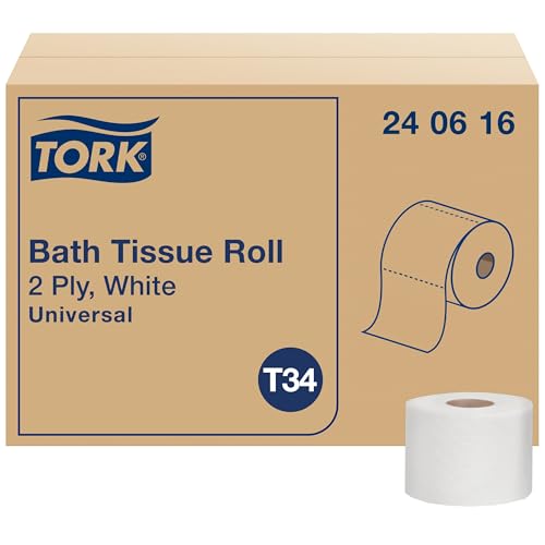 Tork Toilet Paper Roll White T34, Universal, 2-ply, 48 x 616 sheets, 240616 - image 1