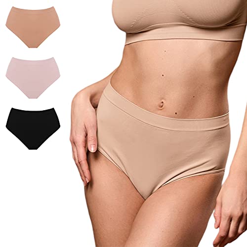 Culottes femme taille haute anti-irritation en microfibre sans couture lot de 3