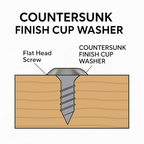 BCP Fasteners 100 Qty #8 Stainless Steel Countersunk Finish Washers | 304 SS Finishing Cup (BCP574)