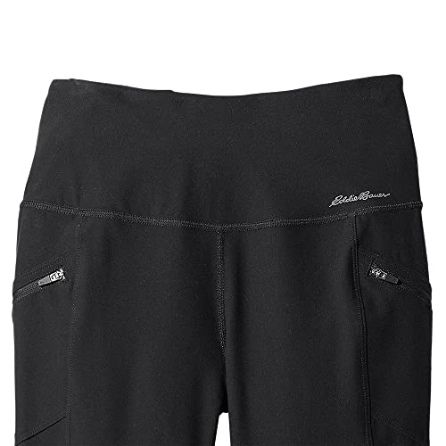 Eddie Bauer Women's Trail Tight Capris - High Rise, Black, Large #TOP5