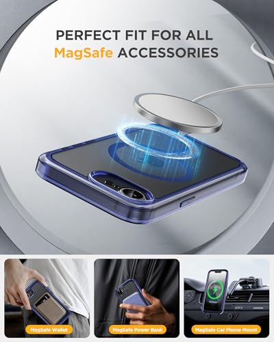 Image of Miracase for iPhone 17e Case & iPhone 16e Case, Full-Body Phone with Built-in Glass Screen Protector, [Magnetic with MagSafe] Military Drop Proof 17 E / 16 E Cover Bumper 6.1 inch, Clear Blue