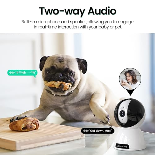 Image of 1080P HD Pet Camera,Dog Camera with Phone App,360 Cameras for Home Security Indoor w /Night Vision,Motion Detection,2-Way Talk,Cloud & SD Card Storage,Siren,WiFi Camera Supports Alexa
