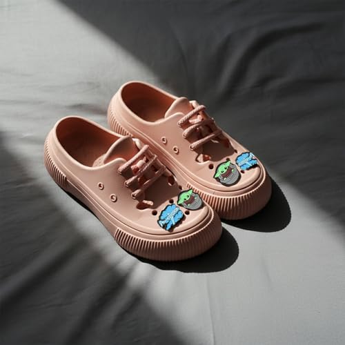 Image of YOHO Women Lace Up Clogs Sandals with Charms | Comfortable, Lightweight & Soft Shoes | Waterproof Monsoon Footwear & Rainy Slip ons for Girls | Wanderz CL
