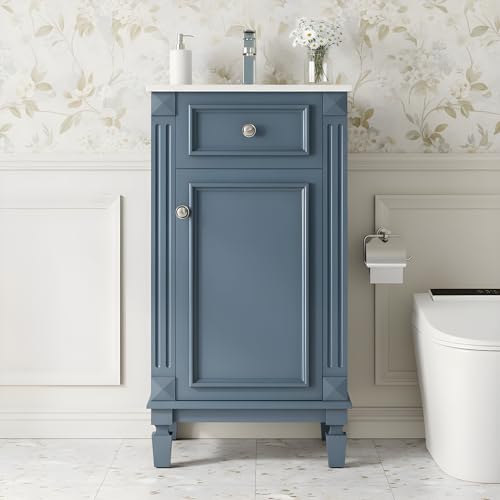 Merax 18" Bathroom Vanity with Sink Combo, Modern Painted Bathroom