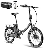 Fafrees F20 Light 20 Pulgadas Plegable E-Bike 250W para Mujer Hombre Adolescente Anciano con Batería Extraíble de 36V 14,5 Ah, Bicicleta Eléctrica Velocidad Máxima 25 km/h Shimano 7S