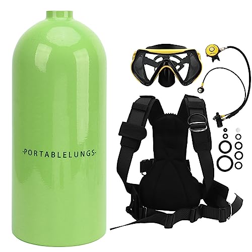 EVGATSAUTO Backup Air, Kit 3L Capacity Adjustable Shoulder Straps Strong Filtration Joint for Diving (Green)