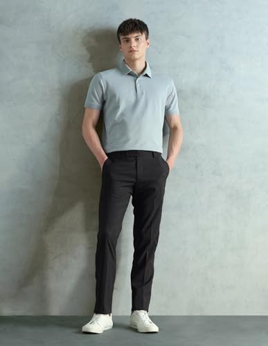 Image of Arrow Men's Tapered fit Textured Trousers