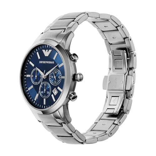 Emporio Armani Renato Analog Blue Dial Silver Band Stainless Steel Men's Watch-AR2448 - Image 2
