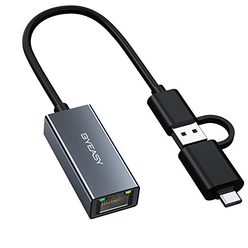 Byeasy Hub USB 3.0 USB C Ethernet 10/100/1000 Mbps Répartiteur USB Cover