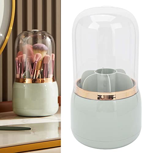 Organizador de Pincéis de Maquiagem Com Capa e 6 Compartimentos para Penteadeira e Armazenamento No