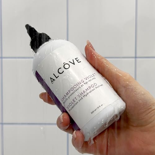 Alcôve - Violet Shampoo & Conditioner Duo - Blonde and Colored Hair - Sulfate-Free - Neutralize Yellow and Brassy Tones - Evening Primrose Oil - Mango Extract - Argan Oil - Color-Safe - 10oz3