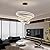 3 Ring Circular LED Pendant Chandelier, Modern Black Ceiling Light, Dimmable 3000K-6500K Hanging Light Fixture for Dining Room, Kitchen Island, Living Room, Studyroom, with Remote Control