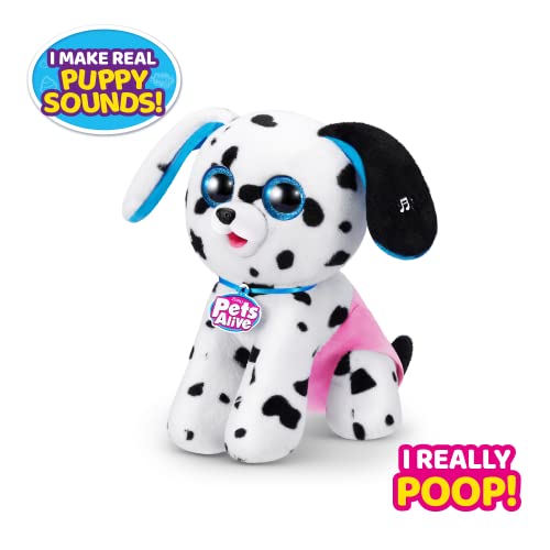 Pets Alive Pooping Puppies von ZURU, Dalmatiner, echter Haustier-Hundewelpe, Spiel-Kuscheltier, entwicklungsfördernder Plüsch
