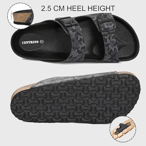 Image of Centrino Men's Berkin-Style Slip-On Sandals | Open Toe Design | Soft PU Footbed | Lightweight & Comfortable | Arch Support | On-Grip Sole | Casual Outdoor Wear (9213)