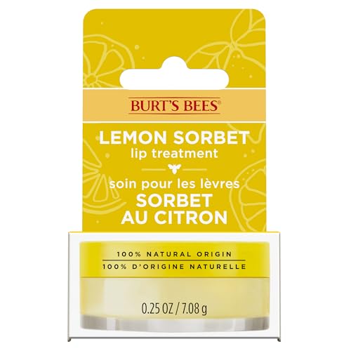 Burt's Bees Mascarilla labial nutritiva sorbete de limón, tratamiento labial con aceite de jojoba, 7,08 g