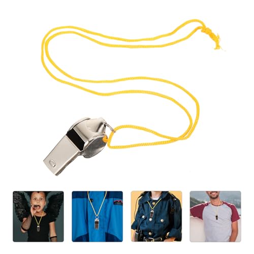6 silbatos deportivos de acero inoxidable con cuerda miniatura 7