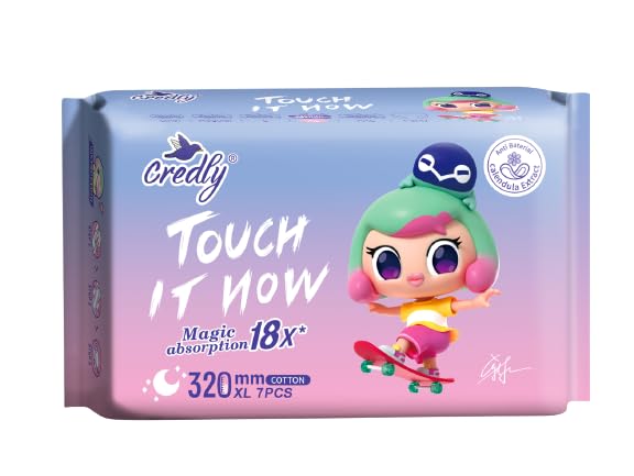 Credly Sanitary Pads For Women | 100% Organic Cotton |18X Faster Absorption with 100% Leakage Protection | Ultra-Thin & Ultra Soft | Toxic and Rash Free | Anti Bacterial Pads | Unscented (Size:- X-Large, Pack Of:- 4, 28 Pcs) (B0CDX98NMV) Amazon Price History, Amazon Price Tracker