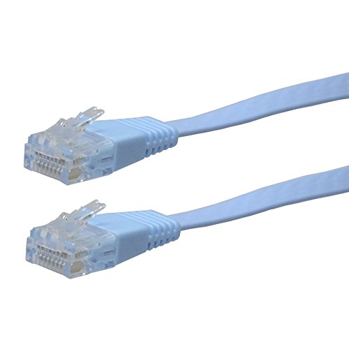 アクロス Cat6 LANケーブルフラットブルー 15m 8極8芯 ALT15BFS