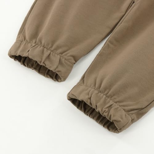 Image of Toddler Boys or Girls Fall Winter Outfits Long Sleeve Plain Crewneck Sweatshirt and Jogger Pants Set for 12 M- 13 Y