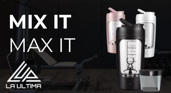 Shaker de protéines électrique USB avec compartiment poudre LA ULTIMA blanc - 4