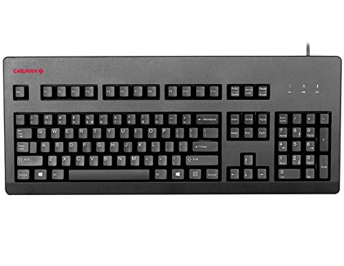 CHERRY G80 3000 Silent Keyboard - Red MX Silent Switch - USB - PS 2 - Retro Look - Black (G80-3000LSCEU-2)