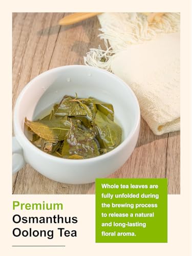 Image of TeeLux Osmanthus Oolong Tea Loose Leaf, Smooth Taste, Floral Aroma, 5.3oz