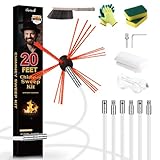 Morinoli 20 Feet Chimney Sweep Kit, Chrome Button Locking System, Chimney Cleaning Kit, Chimney Brush, Chimney...