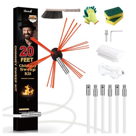 Morinoli 20 Feet Chimney Sweep Kit