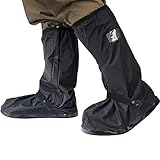 Wild Gear：LYN Waterproof Non-Slip Rain Boot Shoe Covers/Overshoes with Reflector&ZipperWild- Black, Reusable Foldable Insulation for Hunting Cycling Snow&Rainy Days Cleaning Car