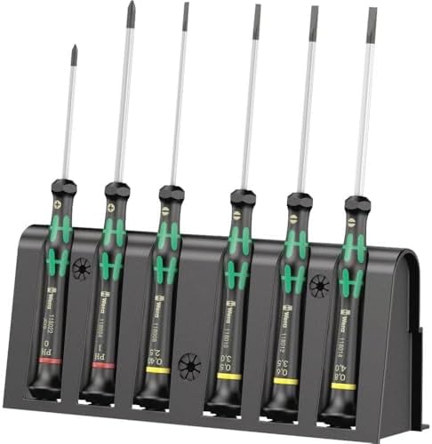 WERA 2035/6 B Screwdriver set and rack for electronic applications, 6 pieces