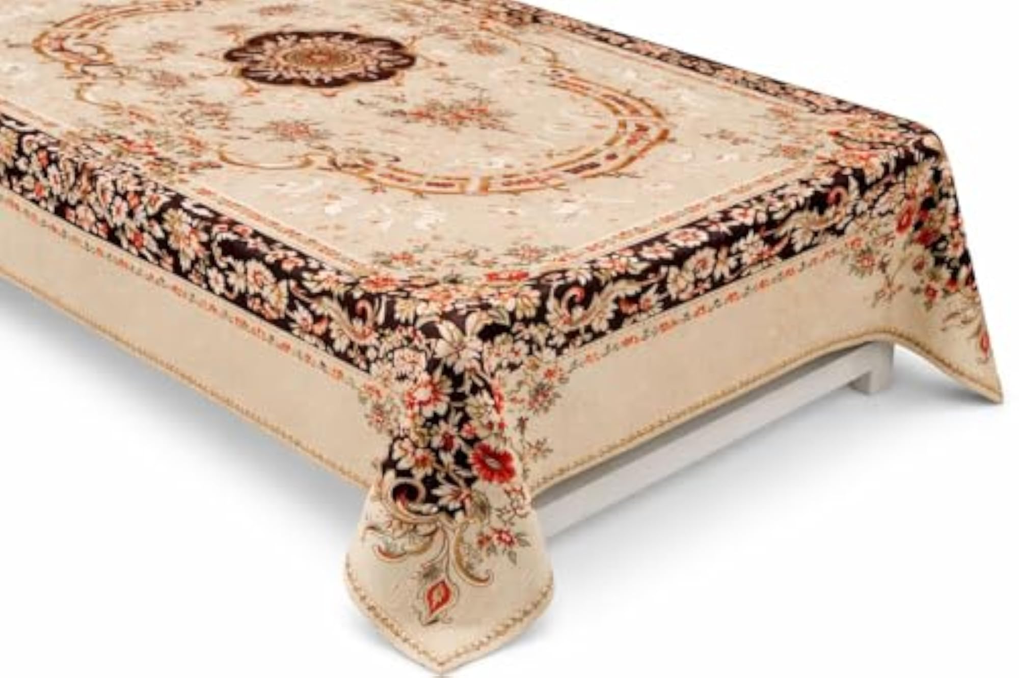Decorative Vinyl Table Cover with Floral Pattern