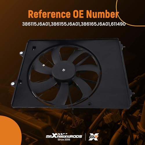 Image of maXpeedingrods Engine Radiator Cooling Fan Assembly for Acura MDX V6 3.0L 2017-2020 for Honda Passport 2019-2022, Pilot 2016-2022 Right Side with Shroud Replace# 386115J6A01