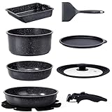 GiPP セラミックコーティング フライパン セット 11点 IH・ガス火対応 フッ素不使用 体に害のない くっつきにくい 鍋セット 取っ手が取れる 玉子焼き器 軽量 お手入れ簡単 食洗機対応 オーブン対応 PTFE PFOA PFOS フリー【一年保証】グレー
