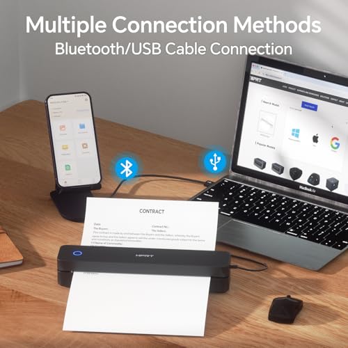 HPRT Impressoras portáteis sem fio para viagens, impressora térmica Bluetooth compatível com iOS, An