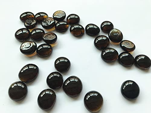 Blue Feather Products, Inc. Flat Pebbles Marbles, 3 Lbs Glass Gems Stone for Vase Fillers, Wedding Table Scatter, Aquarium Fillers Decor, Party Decoration, Crystal Rocks (Approx 300 pcs Amber) - Thumbnail 2