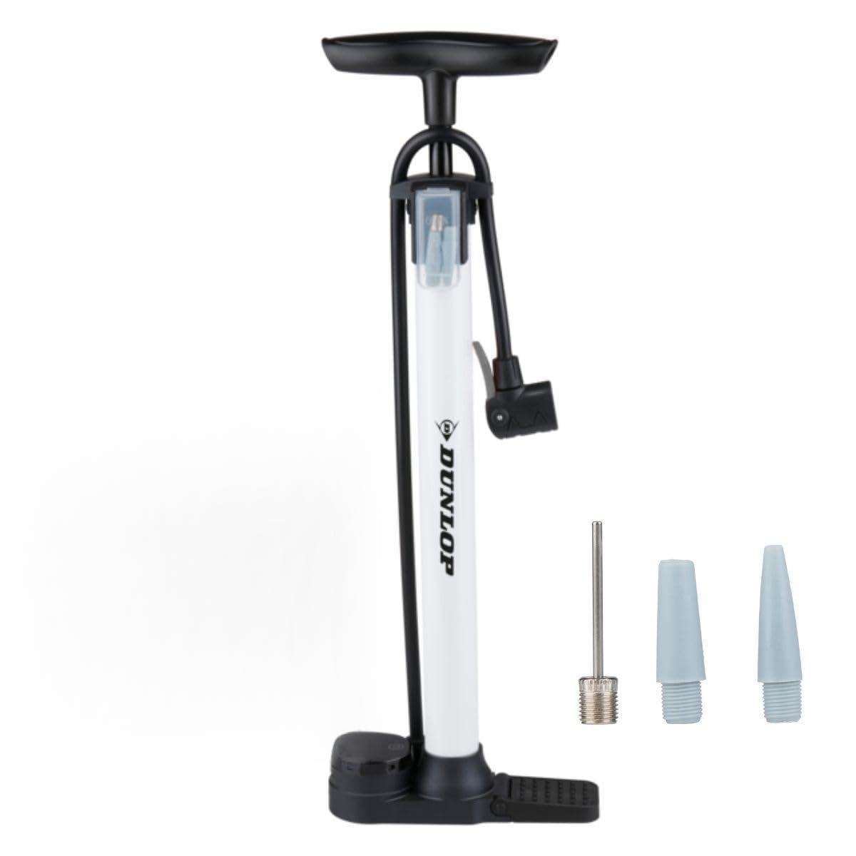 Dunlop Pompe à vélo numérique - Pompe à vélo avec manomètre numérique - pour Valve Schrader Presta Dunlop - 120 PSI 8,3 Bar - avec Adaptateur et Aiguille à Ballon