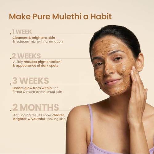 Image of Nat Habit 100% Pure Mulethi Root Powder 100g | Glycyrrhiza Glabra Licorice | 1.5X Antioxidant Power with Nutri-Preserve Technology | Ultra Fine Grind for Glowing Skin & Hair Conditioning