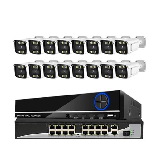 16CH 4K ZLeBJVXe 8MP 猟o J[iCg IP J POE 2K oI[fBI z[ CCTV rfIĎ NVR Lbg(2T,16 NVR x 16PCS 2K)