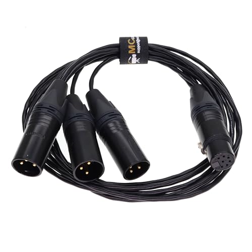 Splitter XLR7F to 3 x XLR3M for Schoeps AK DMS 3U Adapter Cable, Breakout Cable Compatible with Schoeps Double M/S System (150cm/60inch)